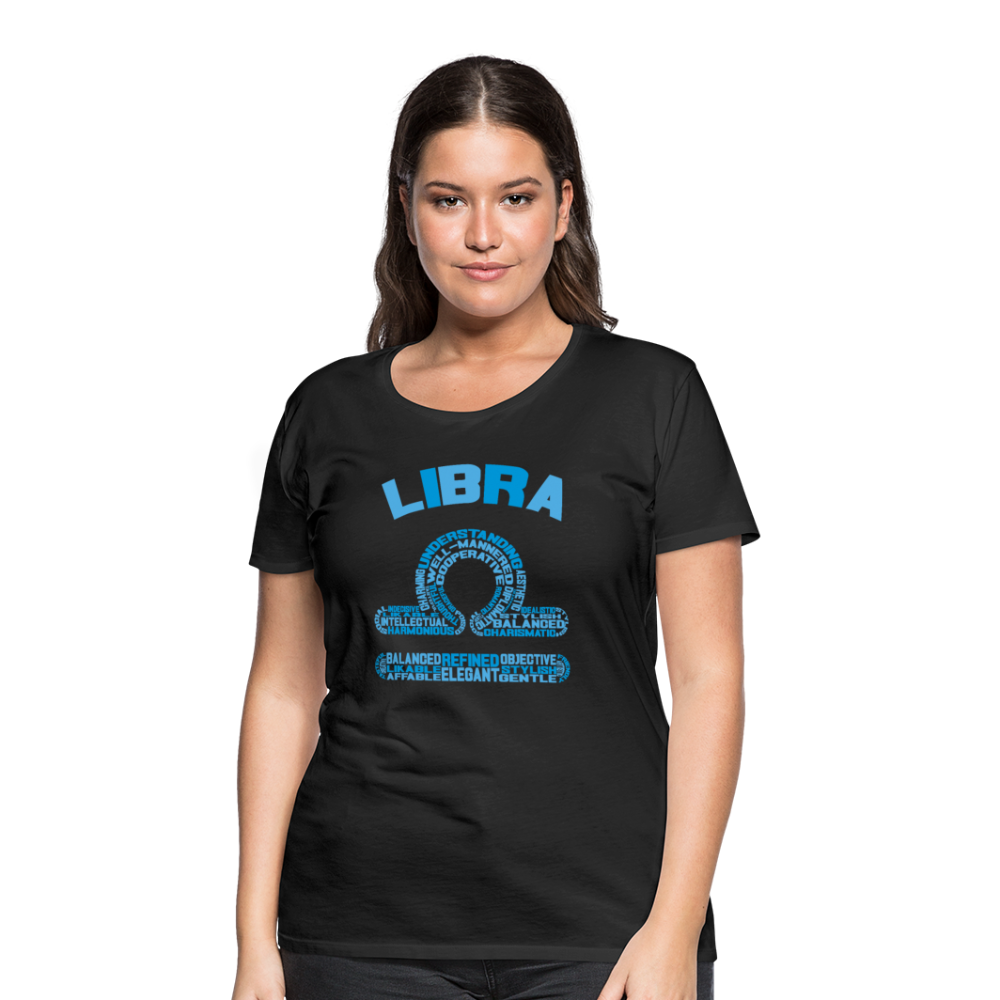 Women's Power Words Libra Premium T-Shirt - black