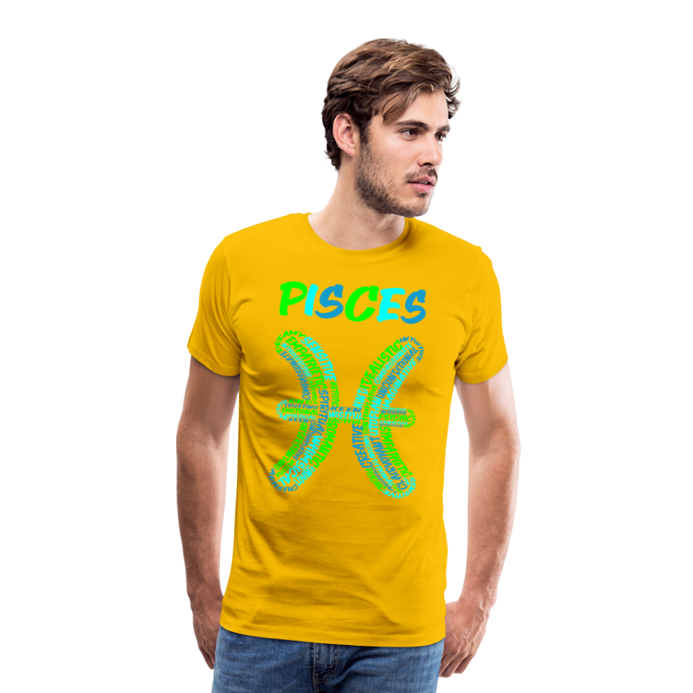 Men's Power Words Pisces Premium T-Shirt - sun yellow