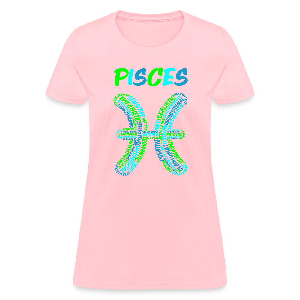 Women's Power Words Pisces T-Shirt - pink