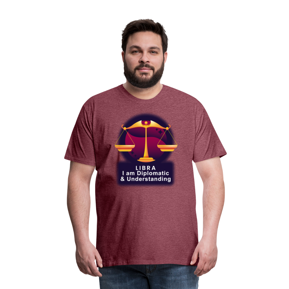 Men's Glow Libra Premium T-Shirt - heather burgundy