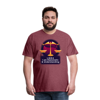 Thumbnail for Men's Glow Libra Premium T-Shirt - heather burgundy