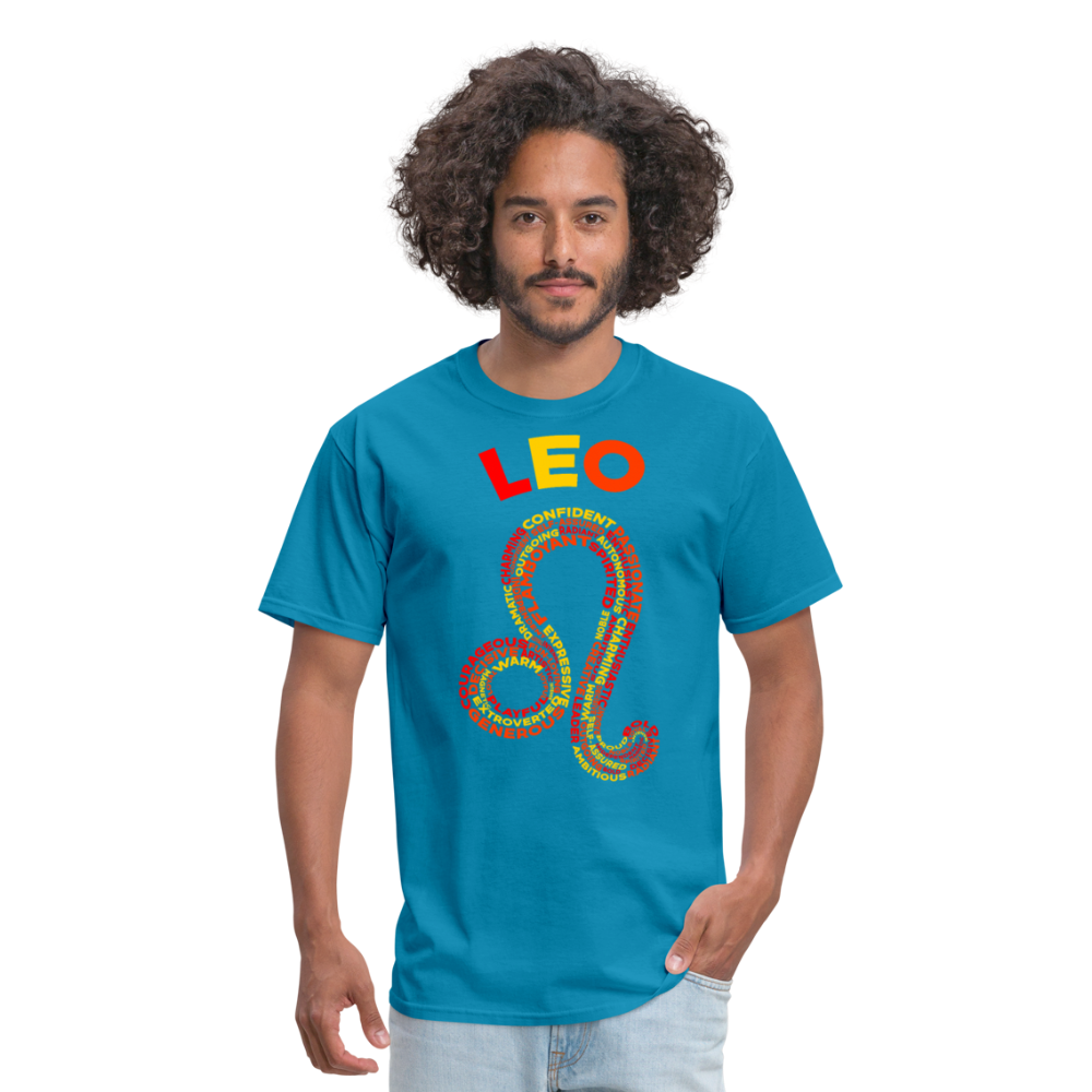 Men's Power Words Leo Classic T-Shirt - turquoise