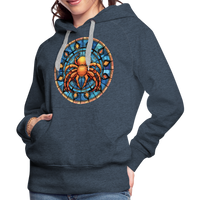 Thumbnail for Women’s Mosaic Cancer Premium Hoodie - heather denim