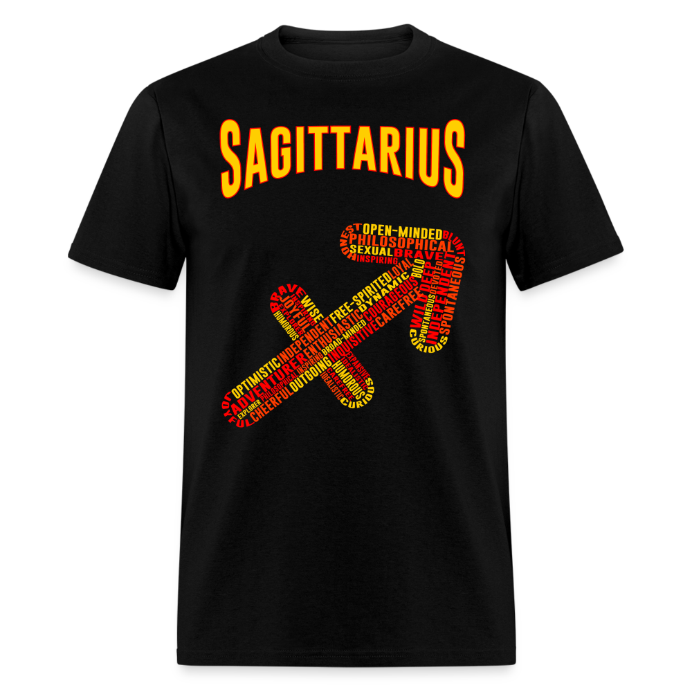 Men's Power Words Sagittarius Classic T-Shirt - black