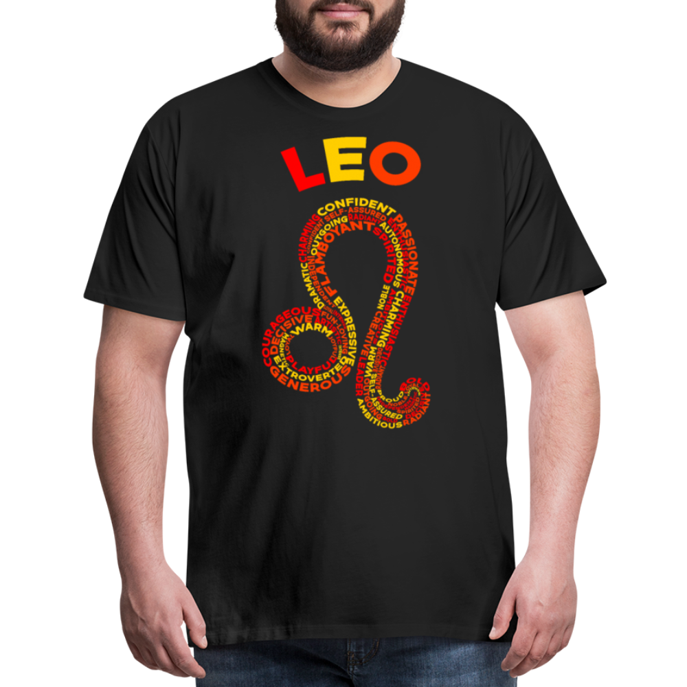 Men's Power Words Leo Premium T-Shirt - black