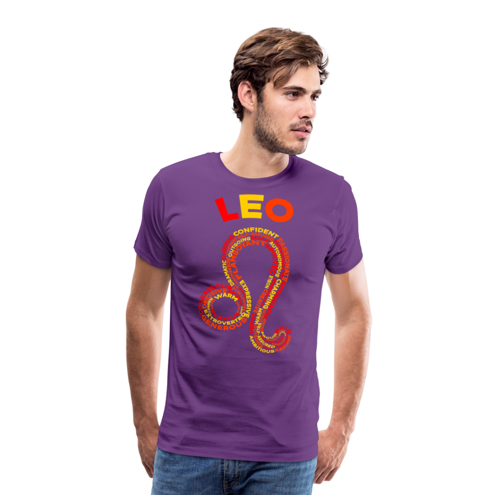 Men's Power Words Leo Premium T-Shirt - purple