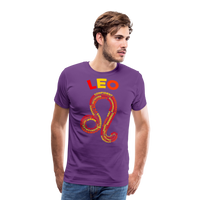 Thumbnail for Men's Power Words Leo Premium T-Shirt - purple