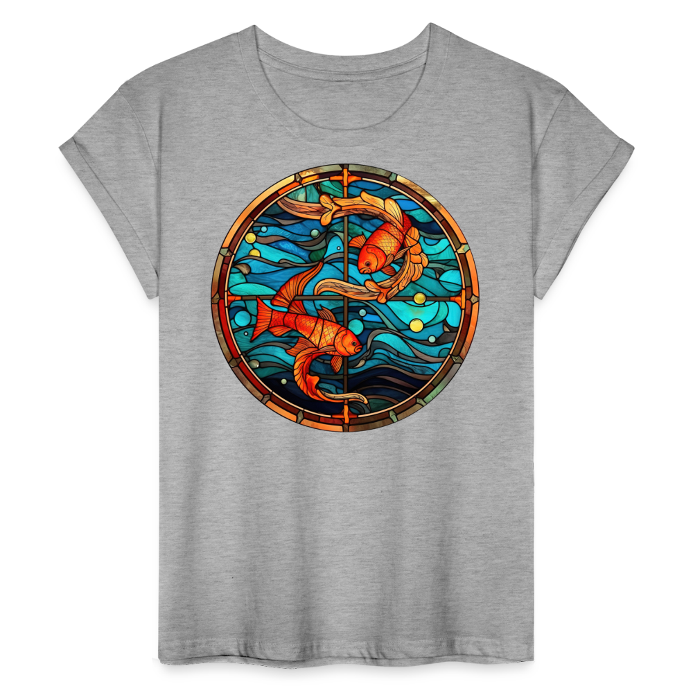 Women's Mosaic Pisces Relaxed Fit T-Shirt - heather gray