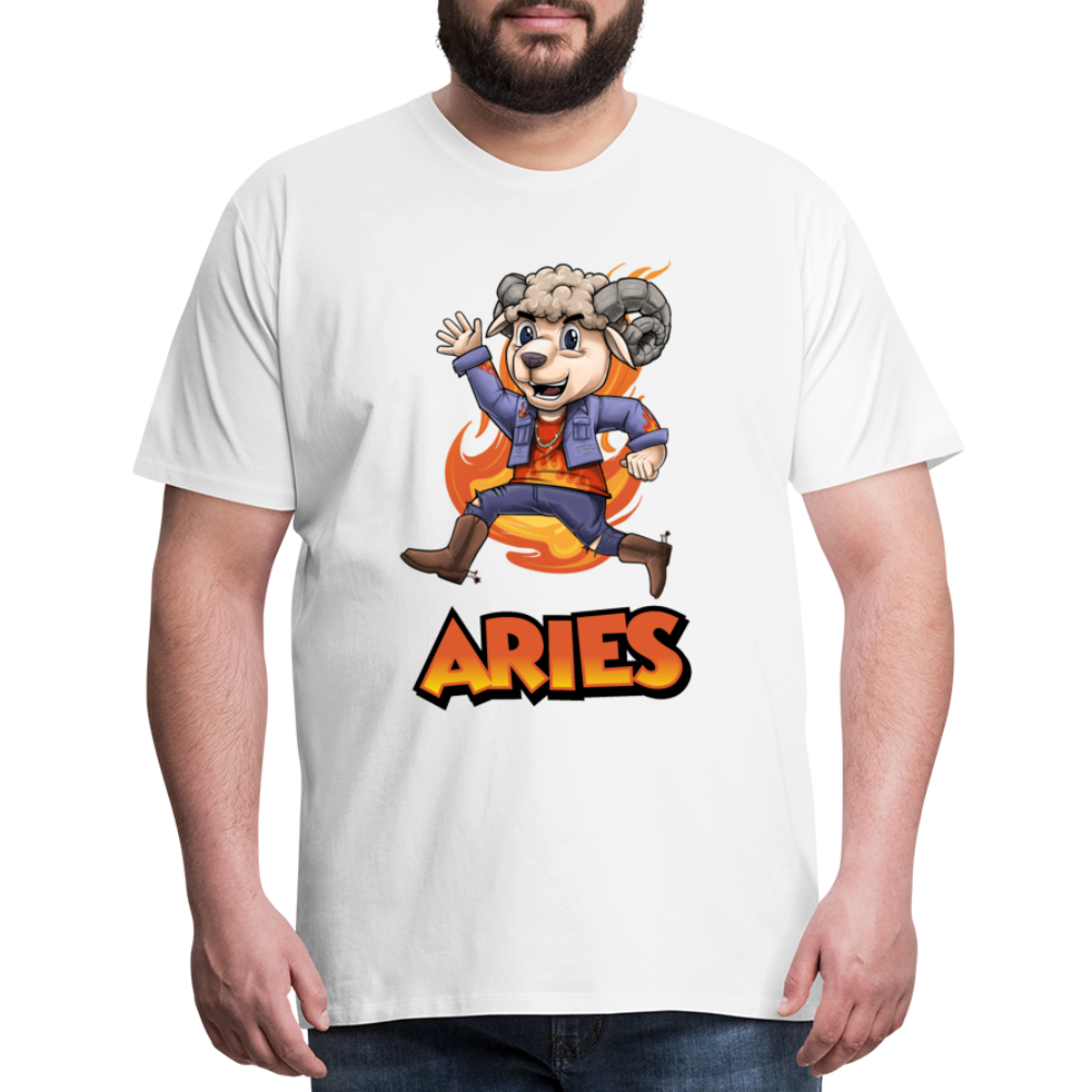 Men's Playful Aries Premium T-Shirt - white