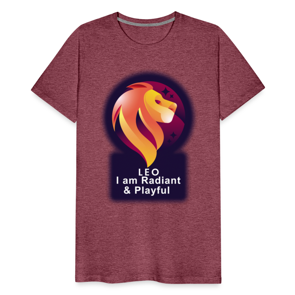 Men's Glow Leo Premium T-Shirt - heather burgundy