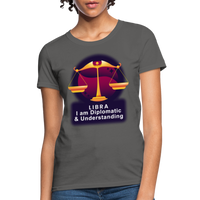 Thumbnail for Women's Glow Libra T-Shirt - charcoal