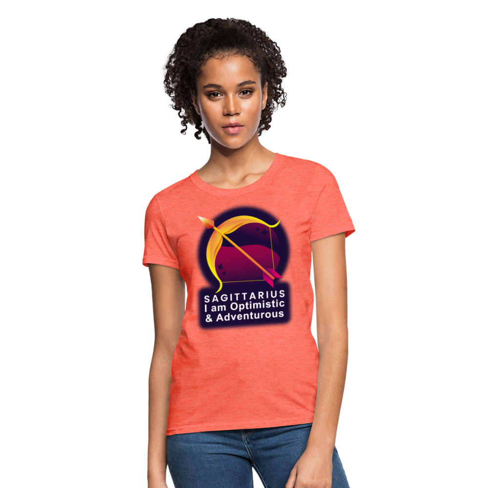 Women's Glow Sagittarius T-Shirt - heather coral