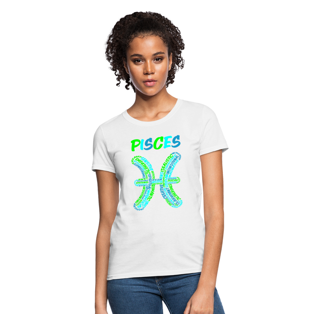 Women's Power Words Pisces T-Shirt - white