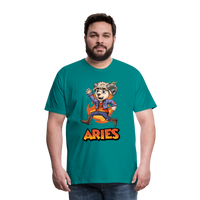 Thumbnail for Men's Playful Aries Premium T-Shirt - teal