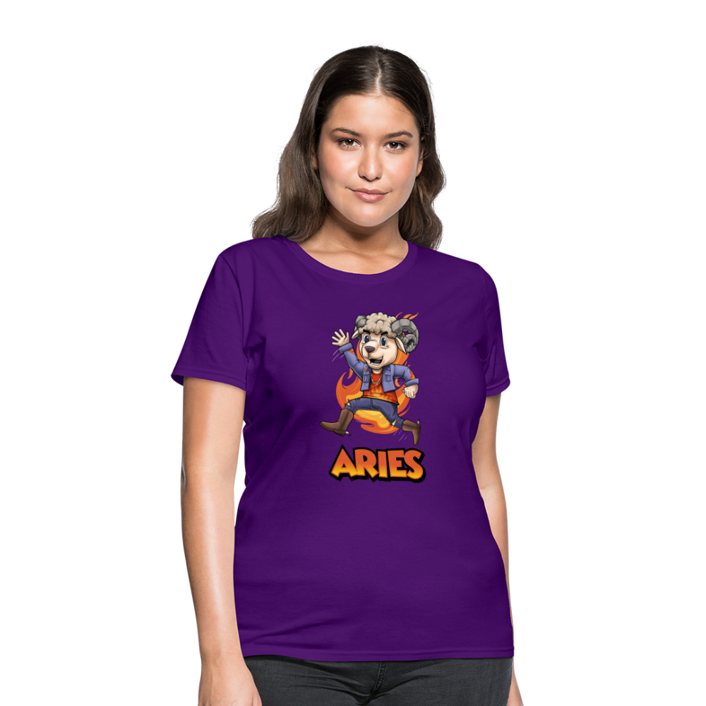 Women's Playful Aries T-Shirt - purple