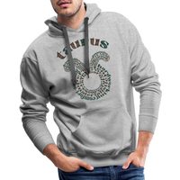 Thumbnail for Men's Power Words Taurus Premium Hoodie - heather grey