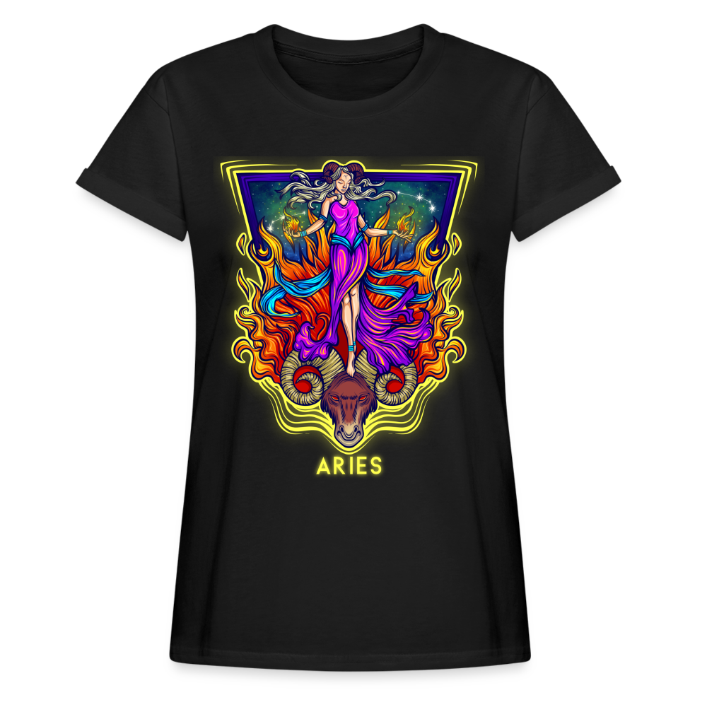 Women's Cosmic Aries Relaxed Fit T-Shirt - black