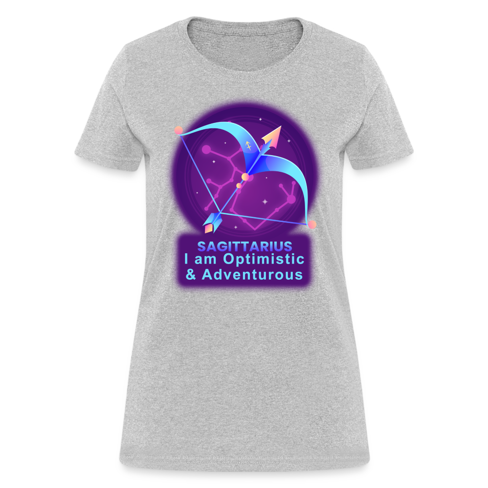 Women's Neon Sagittarius T-Shirt - heather gray