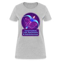 Thumbnail for Women's Neon Sagittarius T-Shirt - heather gray