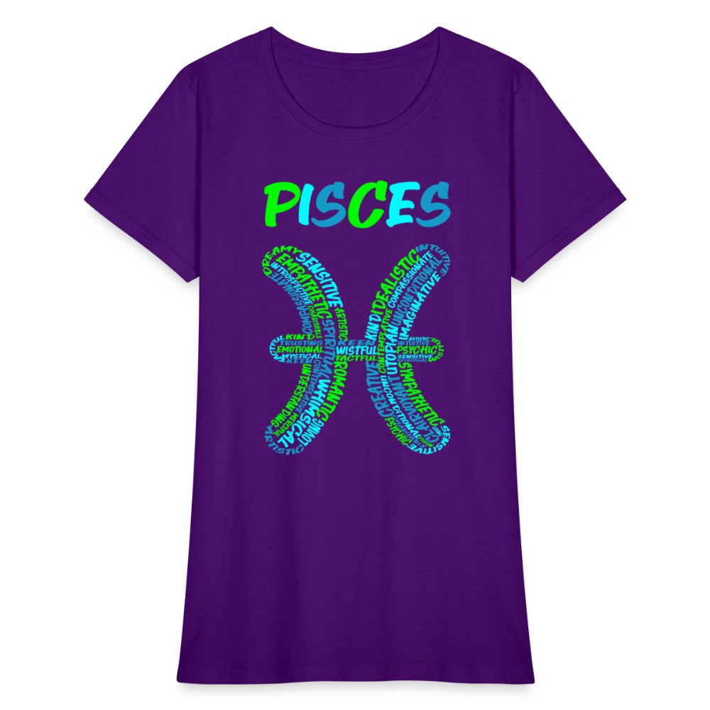 Women's Power Words Pisces T-Shirt - purple