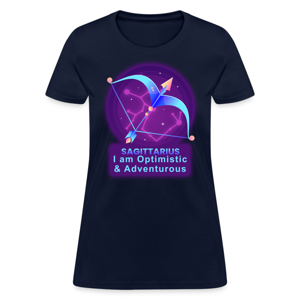 Women's Neon Sagittarius T-Shirt - navy