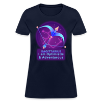 Thumbnail for Women's Neon Sagittarius T-Shirt - navy