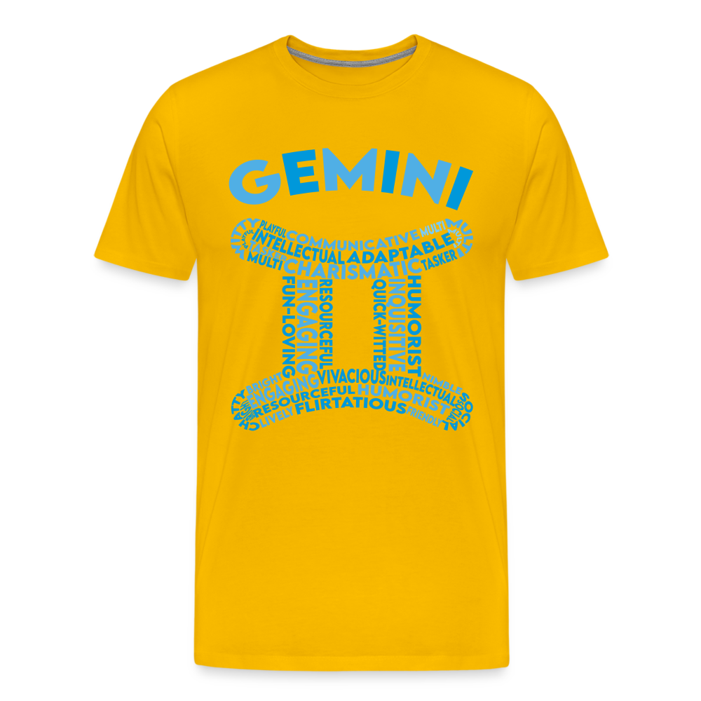 Men's Power Words Gemini Premium T-Shirt - sun yellow