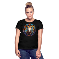 Thumbnail for Women's Mosaic Aries Relaxed Fit T-Shirt - black