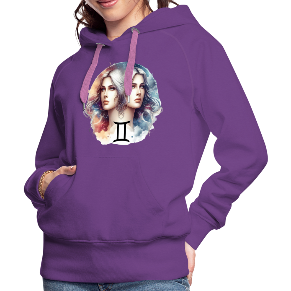 Women’s Mythical Gemini Premium Hoodie - purple 