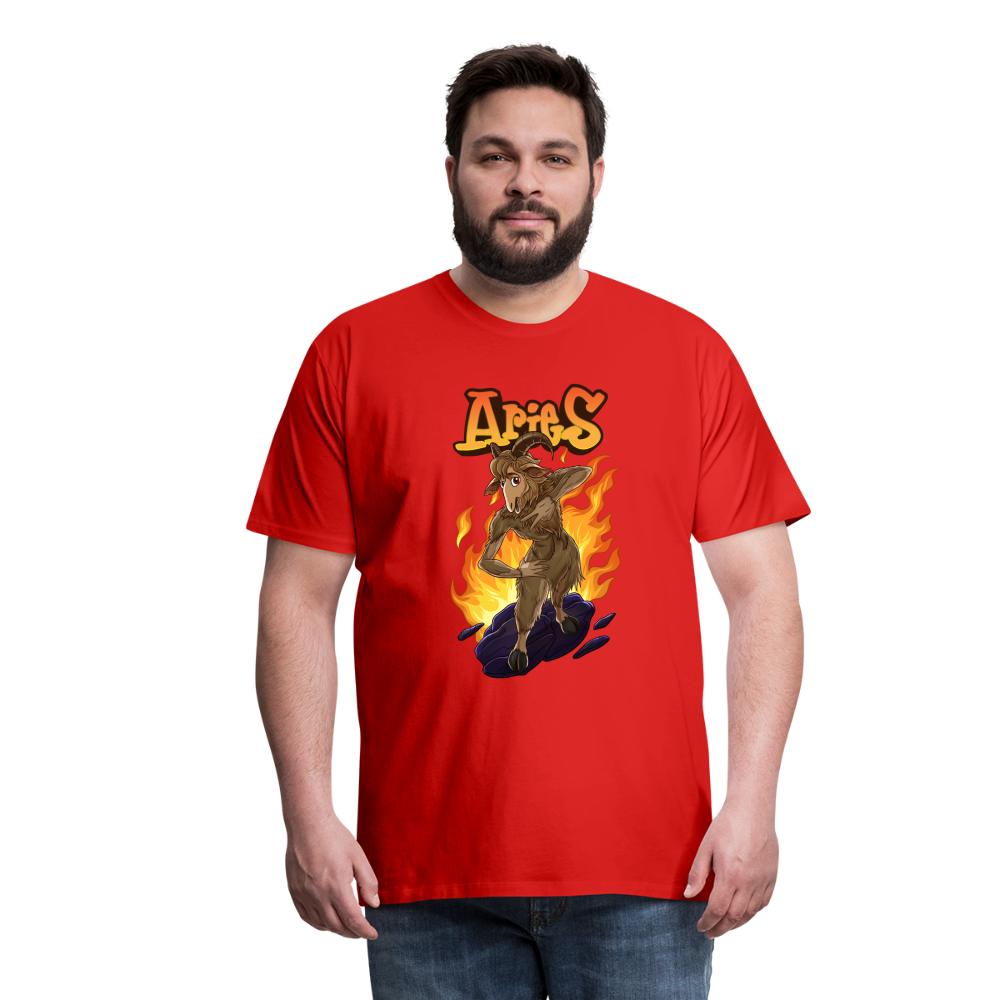 Men's Fiery Aries Premium T-Shirt - red