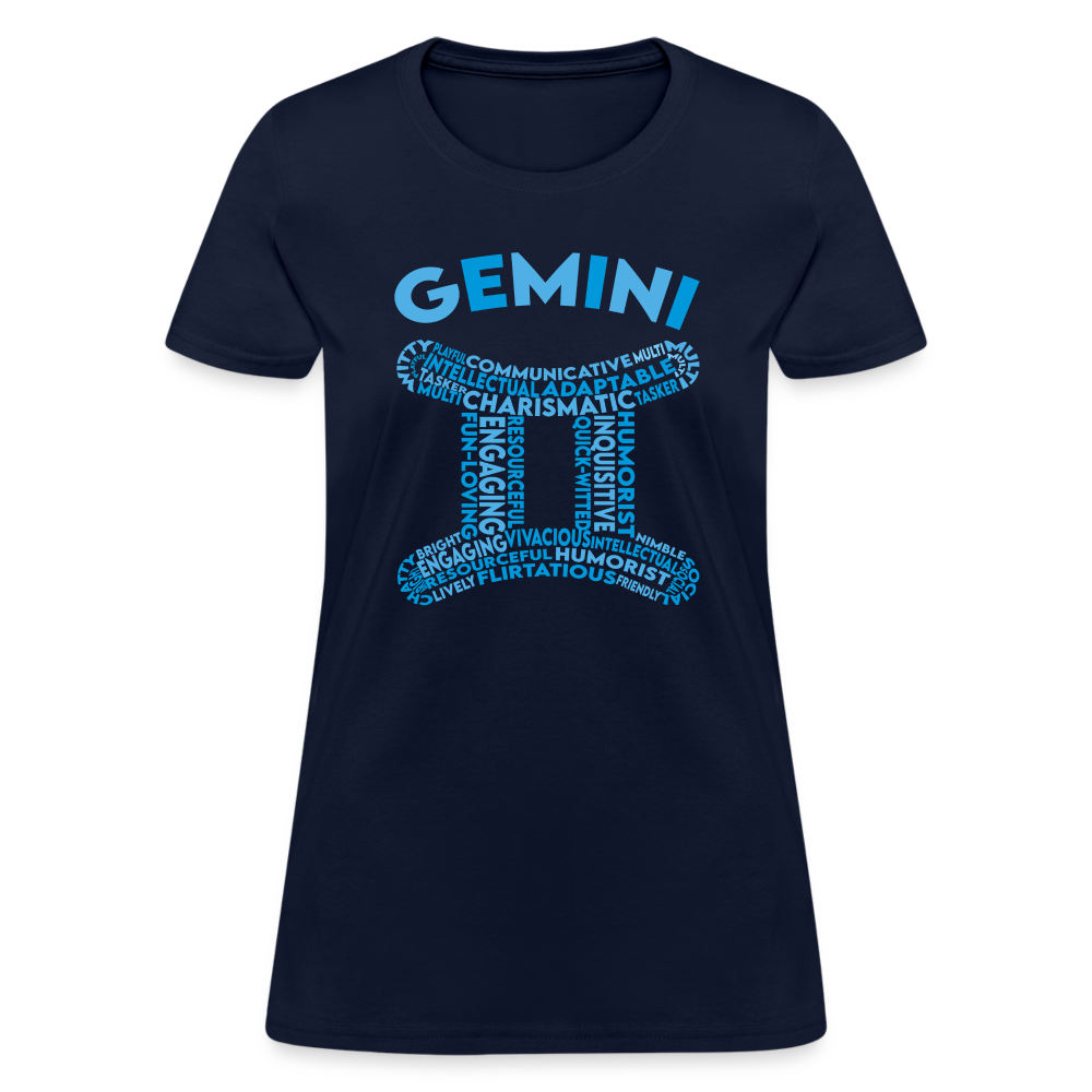 Women's Power Words Gemini T-Shirt - navy