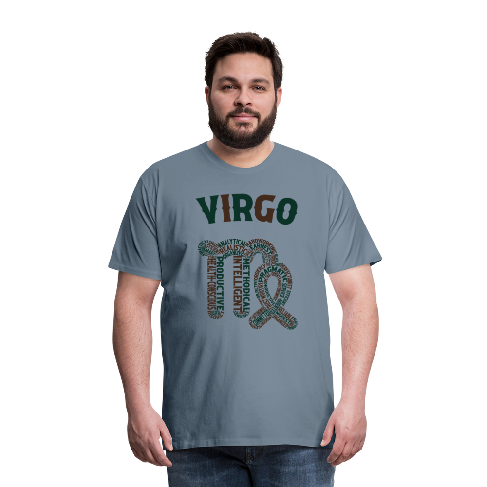 Men's Power Words Virgo Premium T-Shirt - steel blue