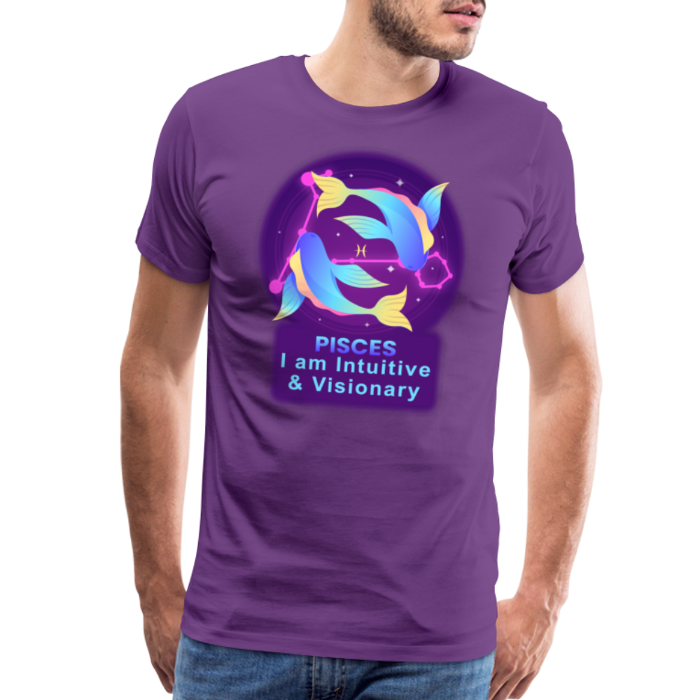 Men's Neon Pisces Premium T-Shirt - purple