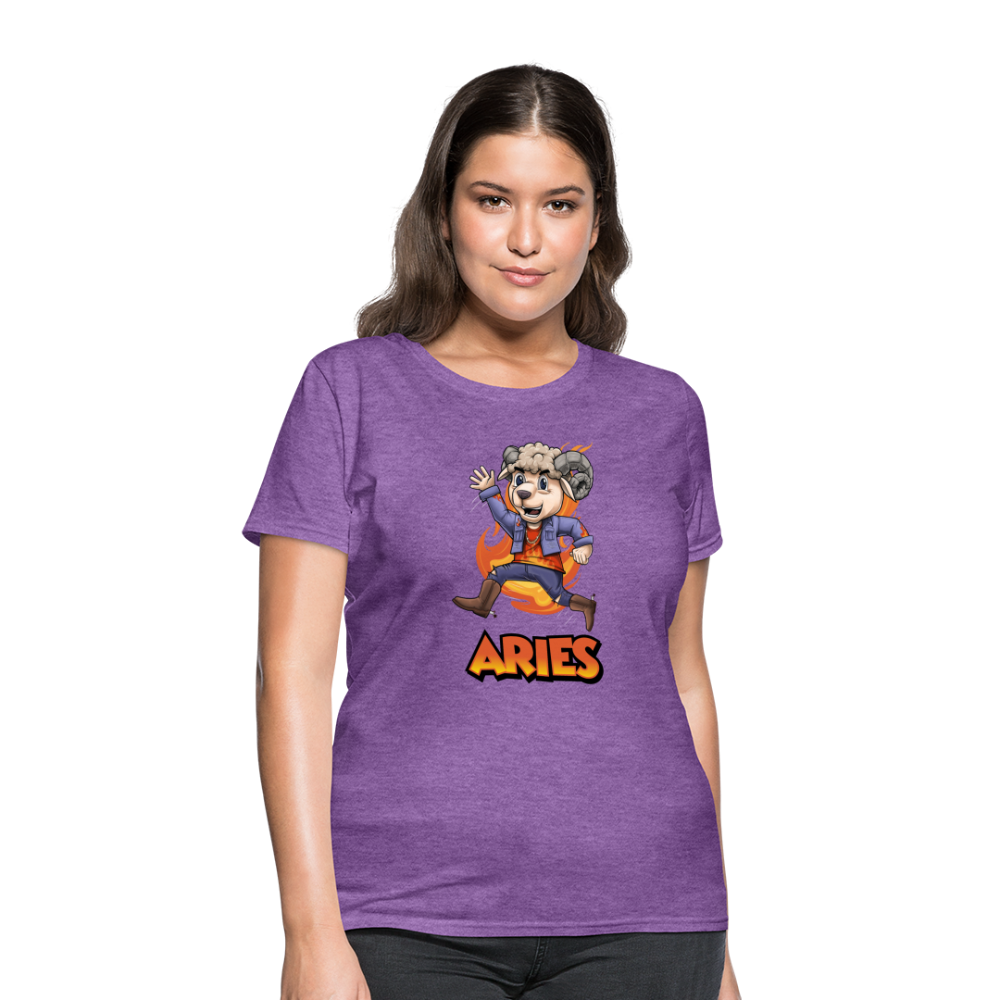 Women's Playful Aries T-Shirt - purple heather