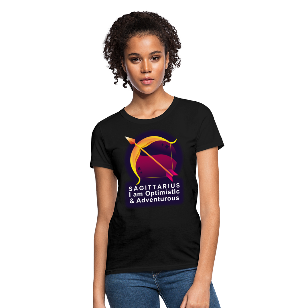 Women's Glow Sagittarius T-Shirt - black