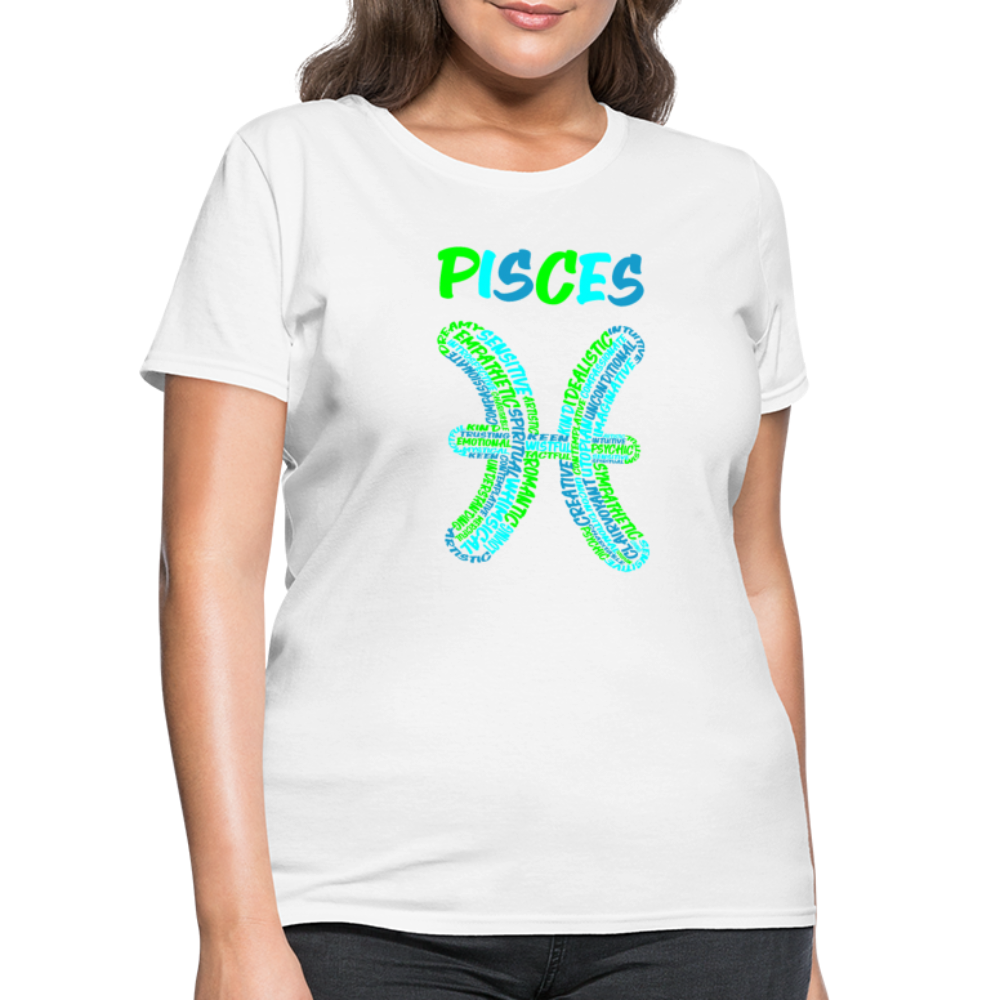 Women's Power Words Pisces T-Shirt - white