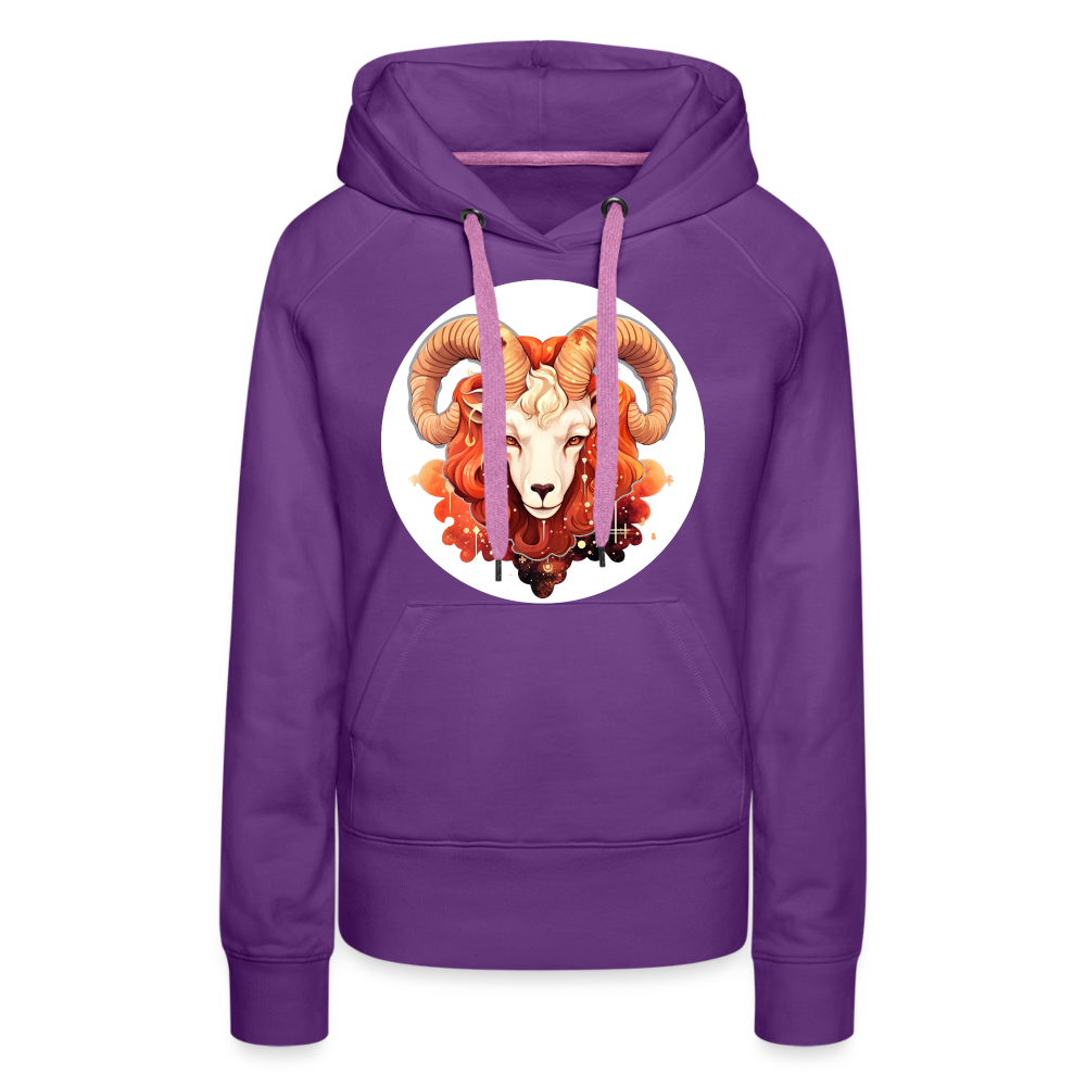 Women’s Symbol Aries Premium Hoodie - purple 