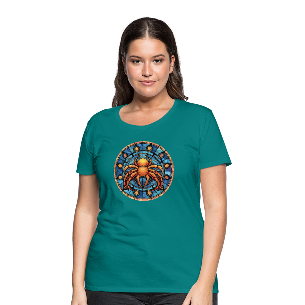 Women’s Mosaic Cancer Premium T-Shirt - teal