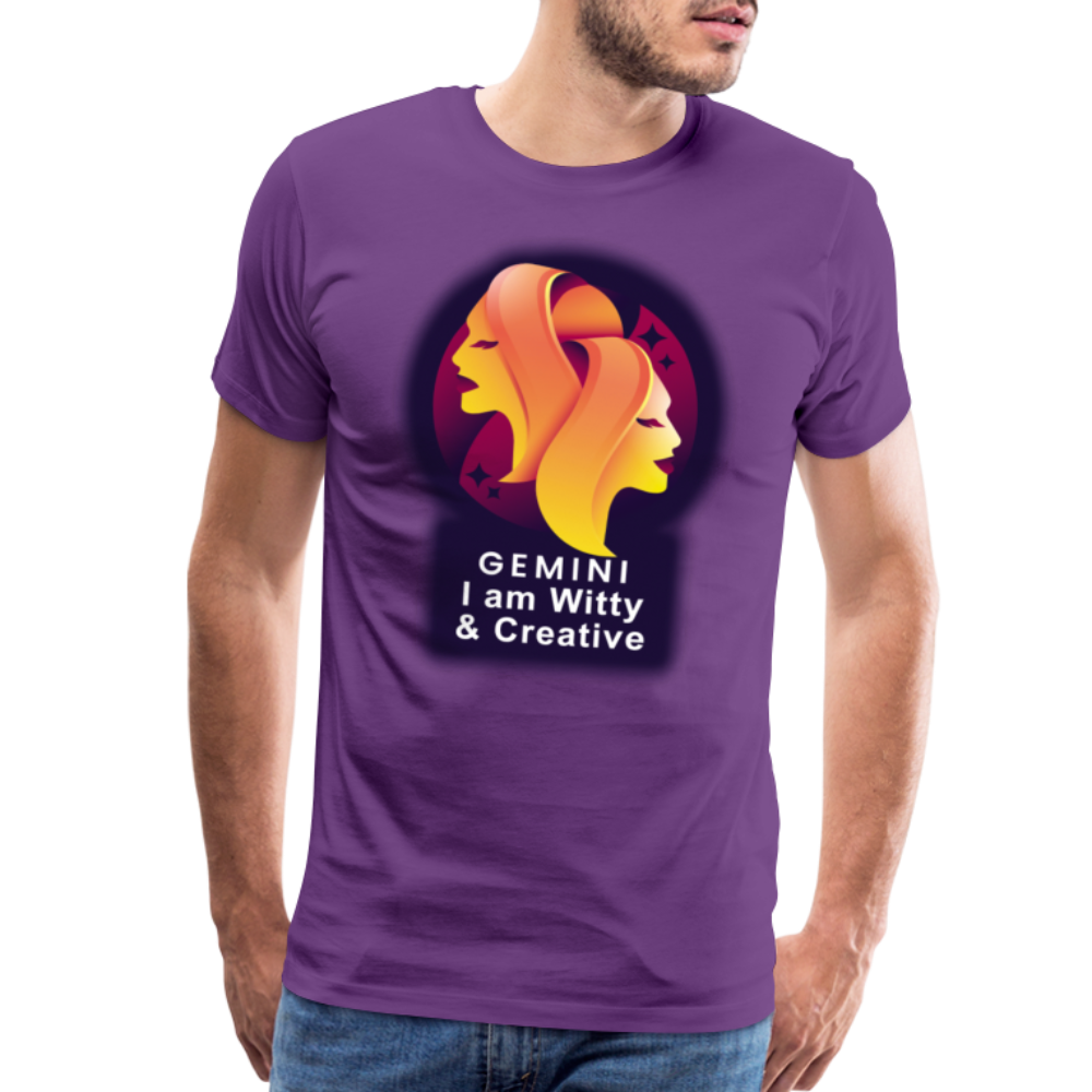 Men's Glow Gemini Premium T-Shirt - purple