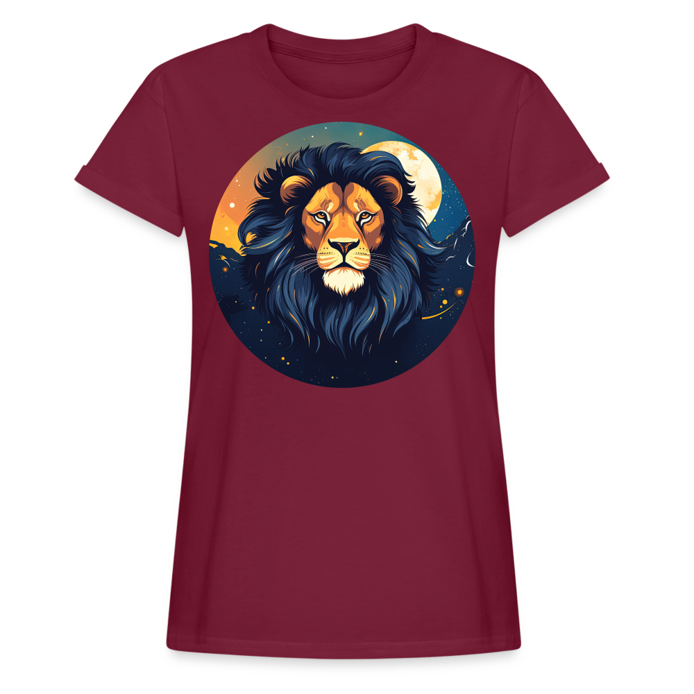 Women's Mystic Leo Relaxed Fit T-Shirt - burgundy