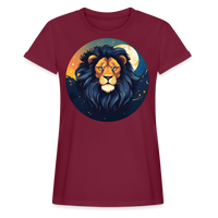 Thumbnail for Women's Mystic Leo Relaxed Fit T-Shirt - burgundy