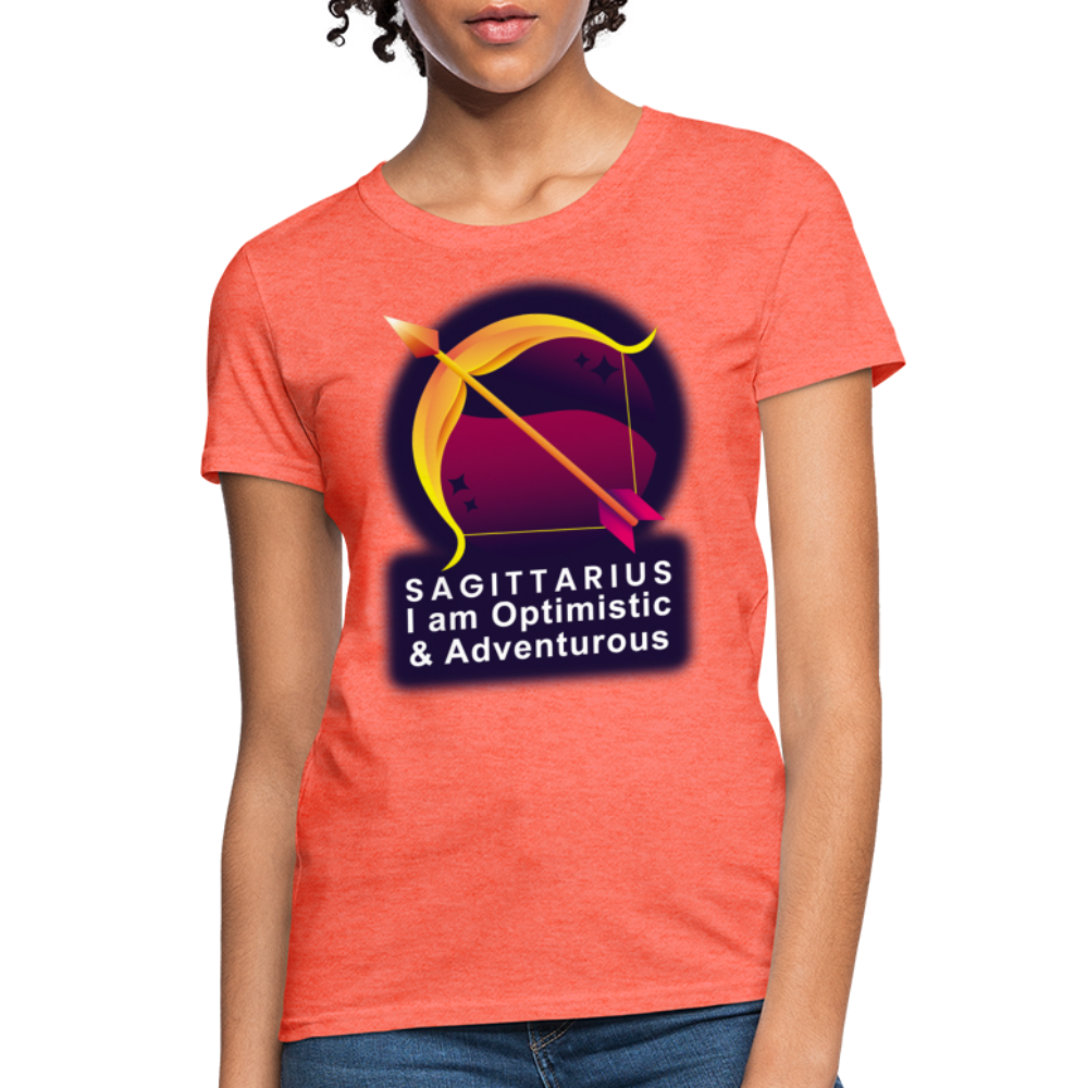 Women's Glow Sagittarius T-Shirt - heather coral