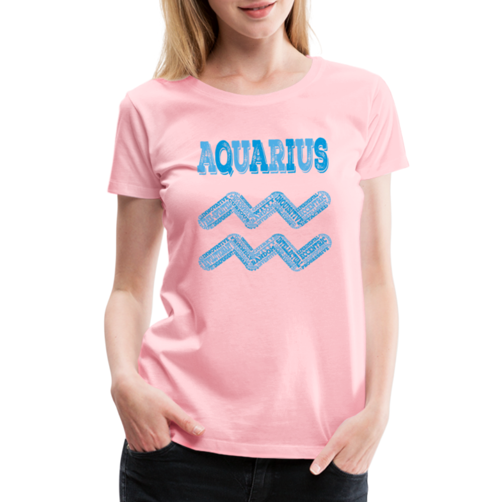 Women's Power Words Aquarius Premium T-Shirt - pink