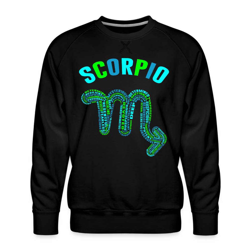 Men's Power Words Scorpio Premium Sweatshirt - black