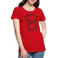 Thumbnail for Women's Power Words Taurus Premium T-Shirt - red