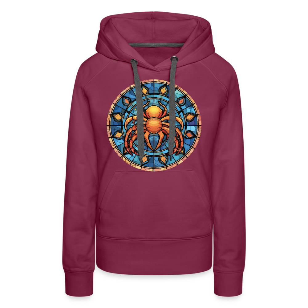 Women’s Mosaic Cancer Premium Hoodie - burgundy