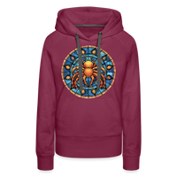 Thumbnail for Women’s Mosaic Cancer Premium Hoodie - burgundy