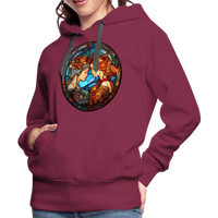 Thumbnail for Women’s Mosaic Gemini Premium Hoodie - burgundy