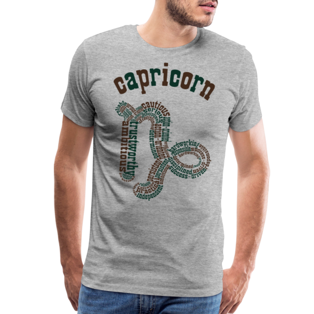 Men's Power Words Capricorn Premium T-Shirt - heather gray