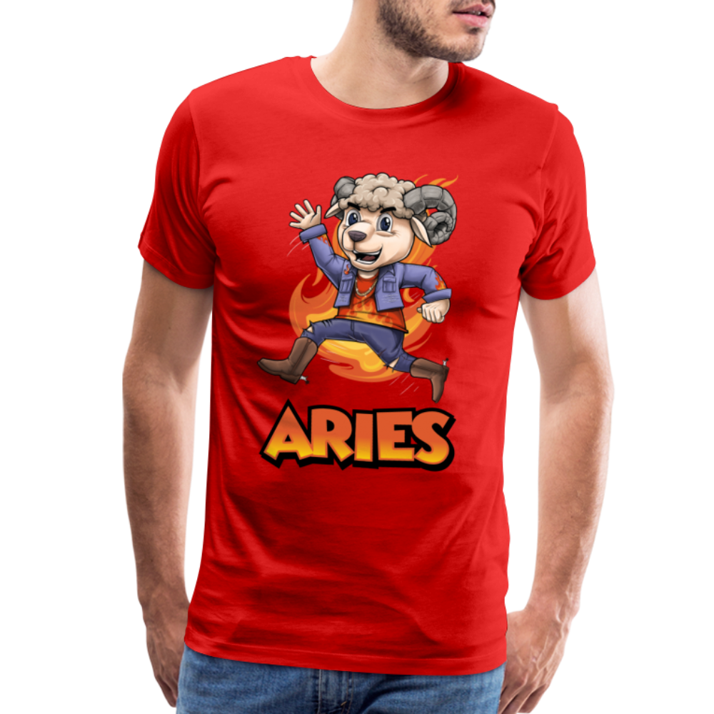 Men's Playful Aries Premium T-Shirt - red